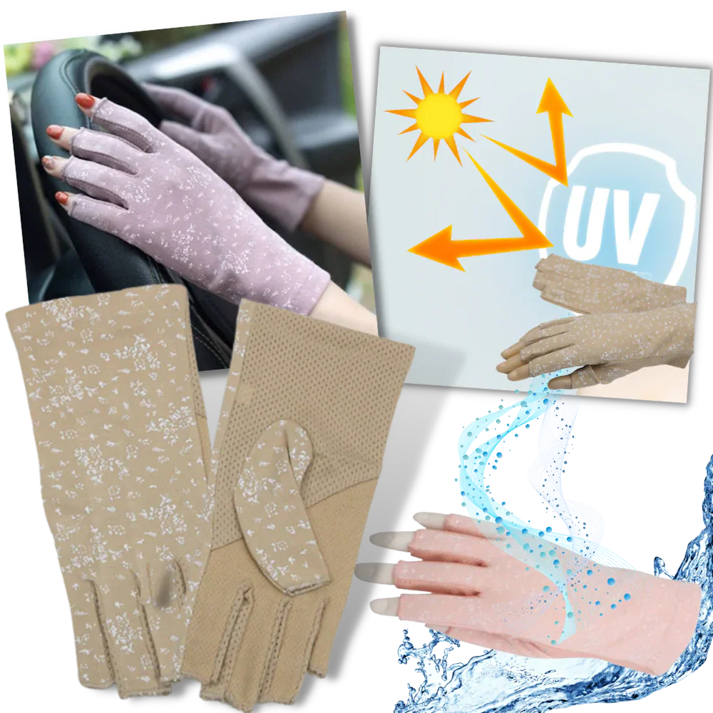 Stylish UV-Protective Cotton Gloves