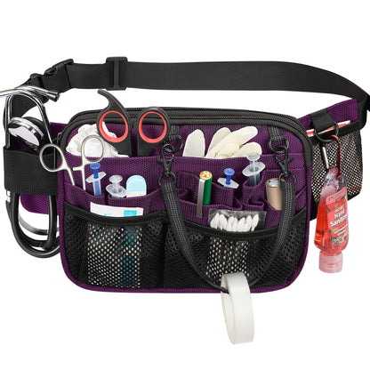 Dual-Layer Nurse Fanny Pack – Reflective Medical Organizer Waist Bag for Stethoscope, Scissors and Nursing Essentials