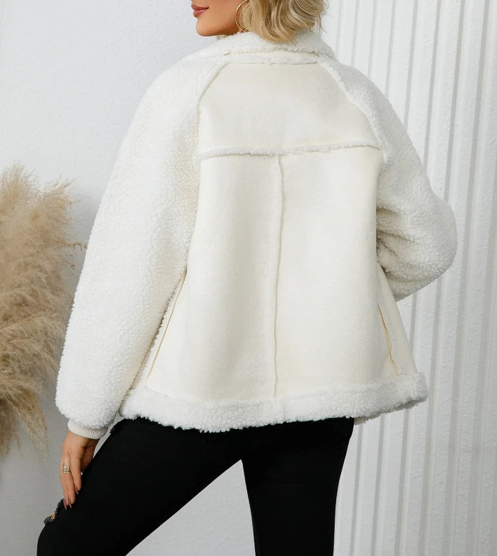 Women’s Lamb Hair Coat – High-End Stylish Leather Velvet Jacket for Autumn and Winter Fashion