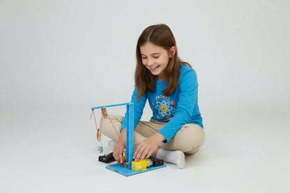 DIY Manual Pulley Crane Science Kit - Educational Physics Experiment Toy for Students Learning Engineering Concepts and STEM Principles