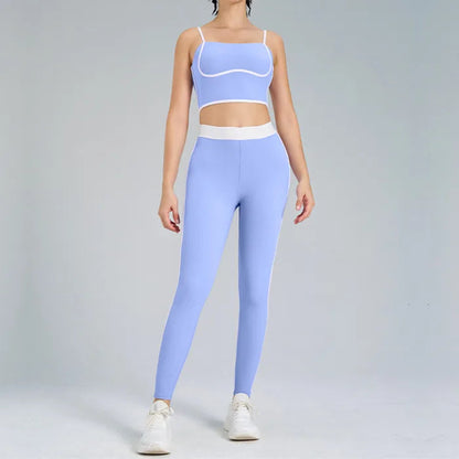 Women’s Yoga Gym Set – 2PCS Sportswear with Leggings and Sports Bra, Comfortable Fitness Outfit for Workout and Training