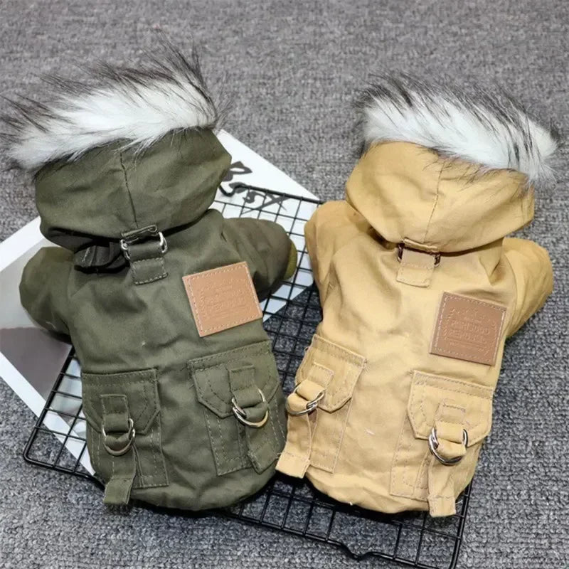 Winter Dog Coat Jacket - Warm Thick Pet Clothing for Small and Medium Dogs, Cozy Hoodie Outfit for Cold Weather Protection