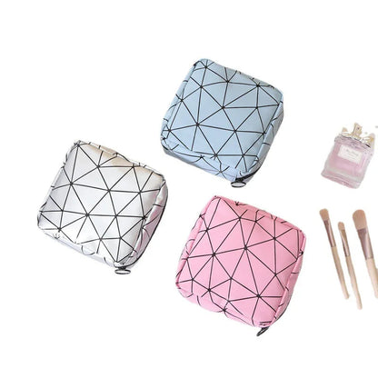 PU Leather Waterproof Organizer Pouch – Monthly Sanitary Napkin & Jewelry Storage Bag, Compact & Stylish for Women on the Go