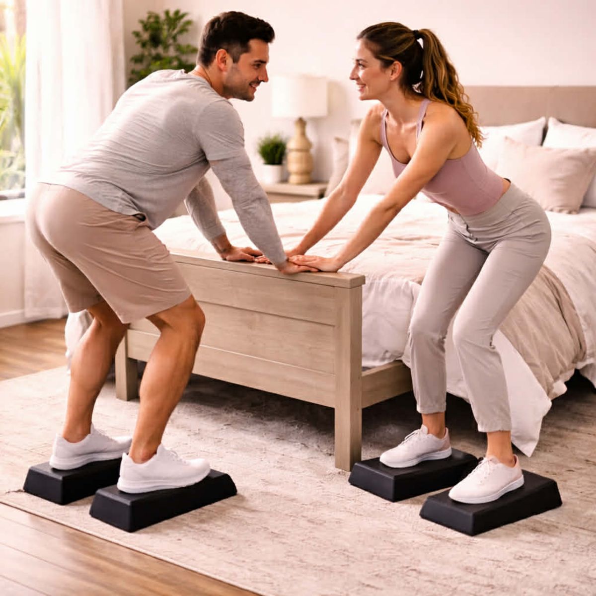 Yoga Bricks Squat Wedge Blocks – Adjustable Non-Slip Slant Boards for Stretching, Strength Training and Improved Flexibility Support