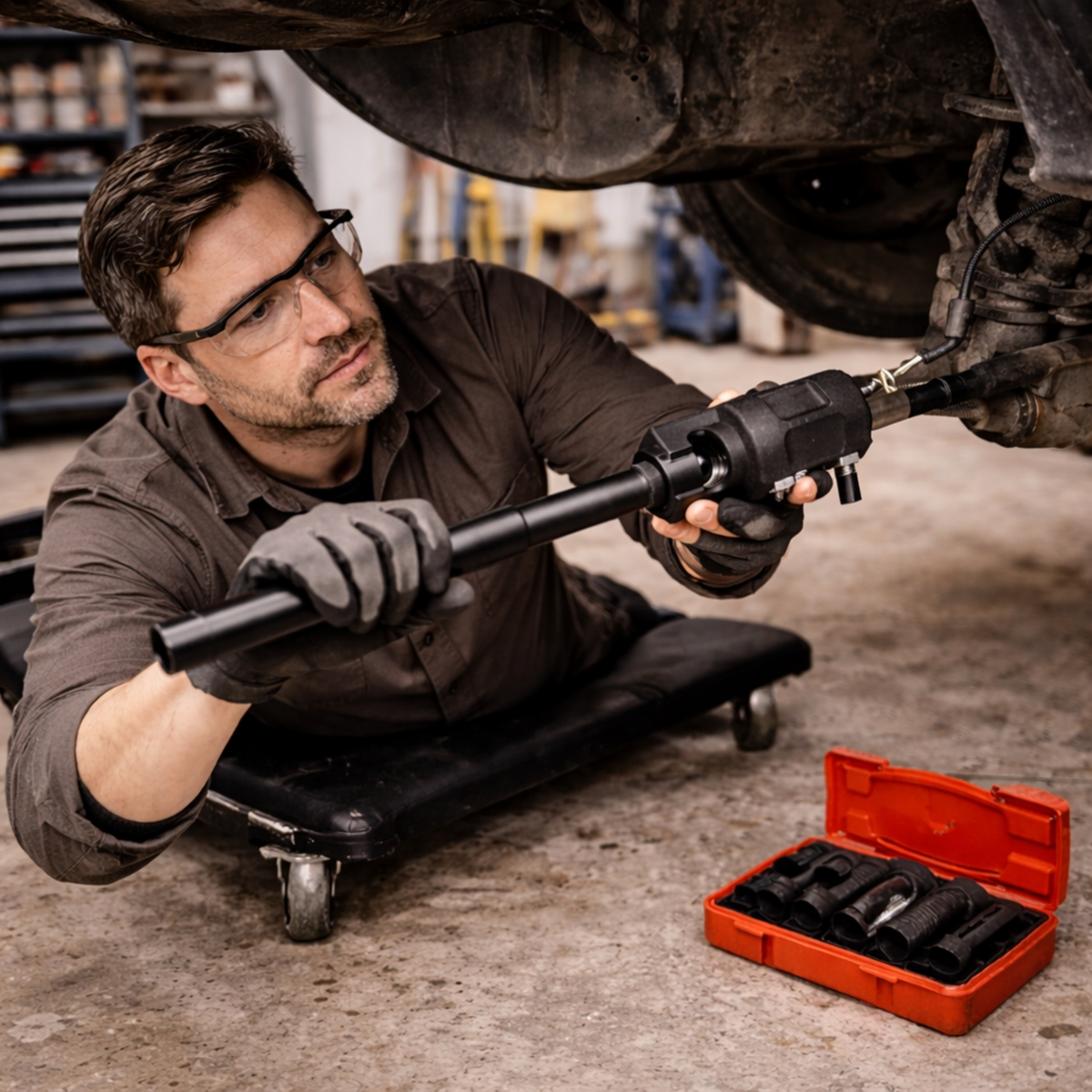 Inner Tie Rod Removal Tool Kit – 3/8 Inch Automotive Chassis Repair Installer and Disassembly Mechanic Car Tool Set