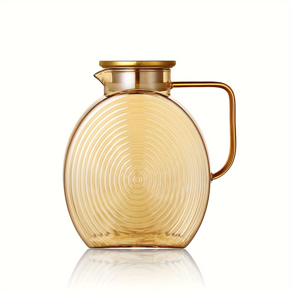 Glass Water Pitcher with Gold Lid - 77oz Elegant Carafe for Fridge, Tea, Juice, Iced Coffee & Party-Ready Drink Serving