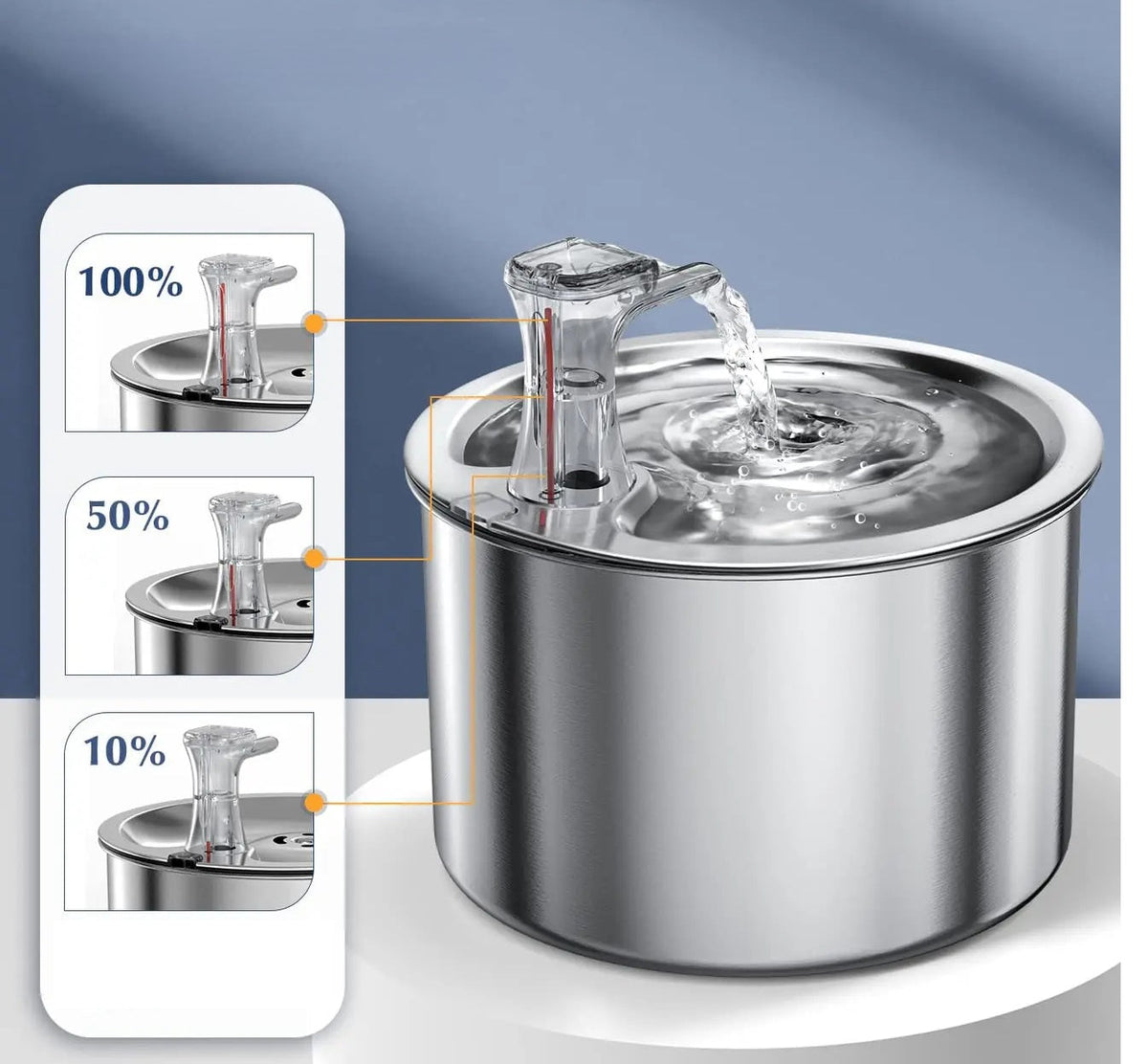 Stainless Steel Pet Water Fountain – 2L  Automatic Dispenser with Optional Sensor & Heater