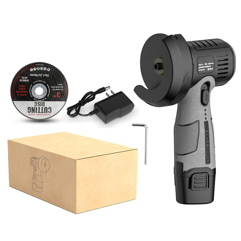 Mini Handheld Angle Grinder – 12V Cordless Lithium Tool for Effortless Polishing, Precision Cutting, and Portable DIY Projects