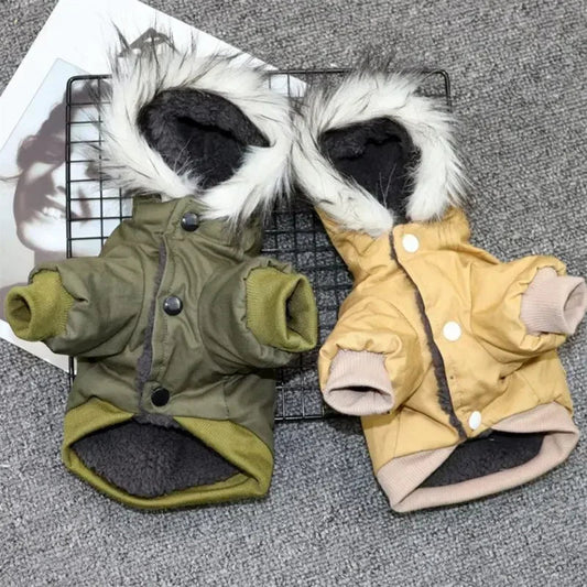 Winter Dog Coat Jacket - Warm Thick Pet Clothing for Small and Medium Dogs, Cozy Hoodie Outfit for Cold Weather Protection