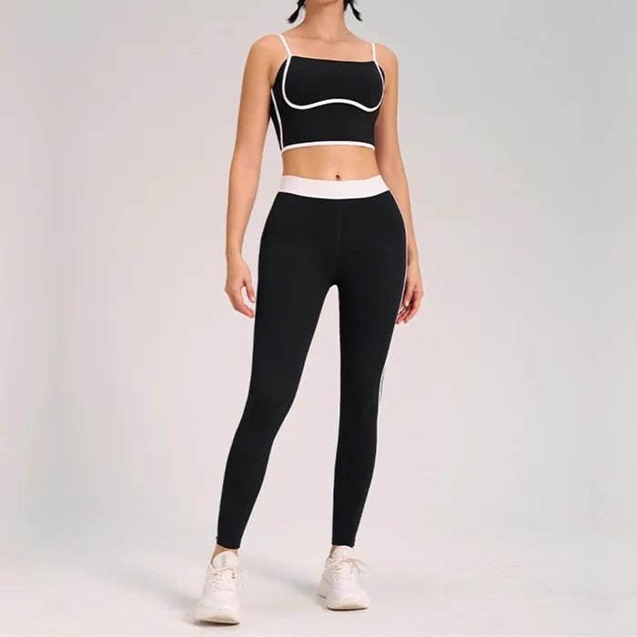 Women’s Yoga Gym Set – 2PCS Sportswear with Leggings and Sports Bra, Comfortable Fitness Outfit for Workout and Training