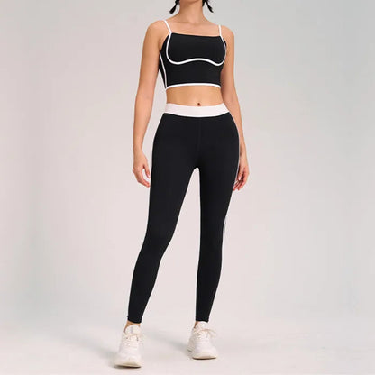 Women’s Yoga Gym Set – 2PCS Sportswear with Leggings and Sports Bra, Comfortable Fitness Outfit for Workout and Training