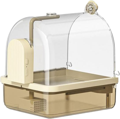 Large Automatic Bird Bath with Pump Filter – Hanging Parrot Robin Pigeon Canary Cage Water Fountain Bathing Accessory.