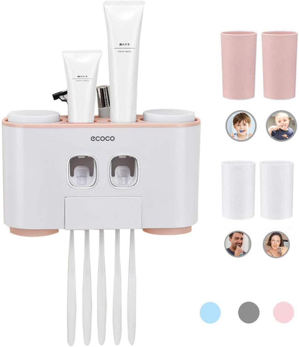 Wall Mounted Automatic Toothpaste Dispenser Set – Magnetic Toothbrush Holder for a Clean, Modern Bathroom Experience