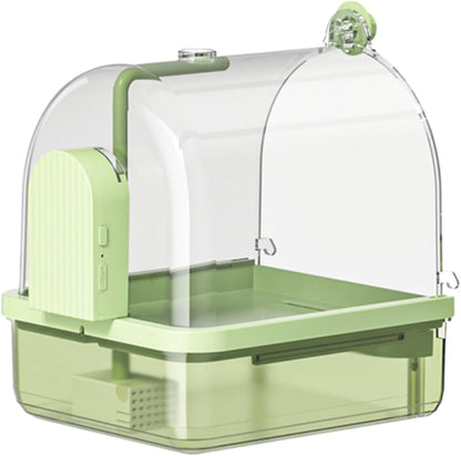 Large Automatic Bird Bath with Pump Filter – Hanging Parrot Robin Pigeon Canary Cage Water Fountain Bathing Accessory.