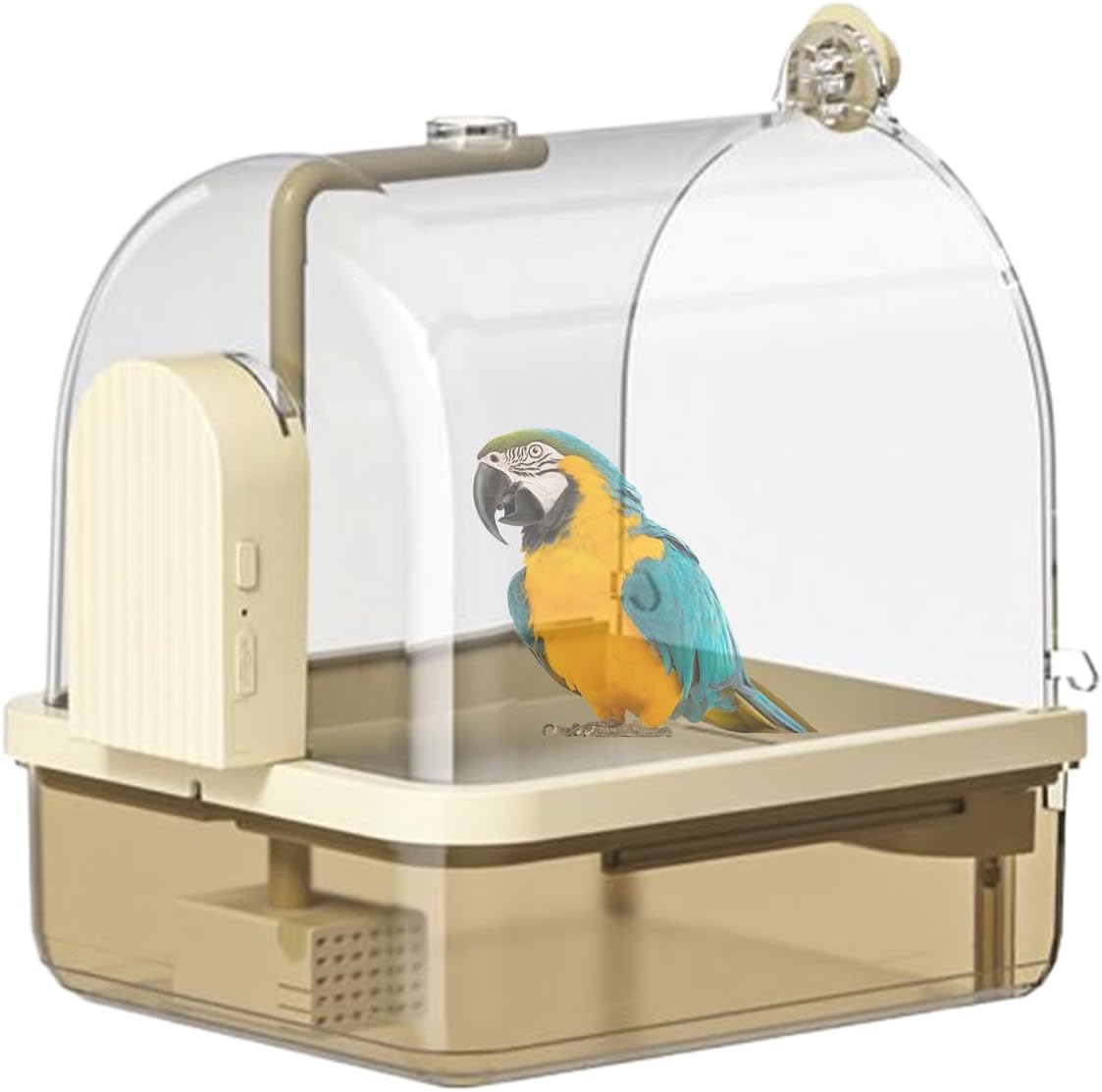 Large Automatic Bird Bath with Pump Filter – Hanging Parrot Robin Pigeon Canary Cage Water Fountain Bathing Accessory.