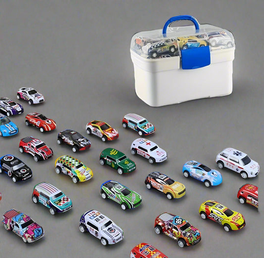 Diecast Toy Car Set – Durable Metal Vehicles with Storage Case and Foldable Play Mat, Educational Fun Gift for Kids Ages 3+