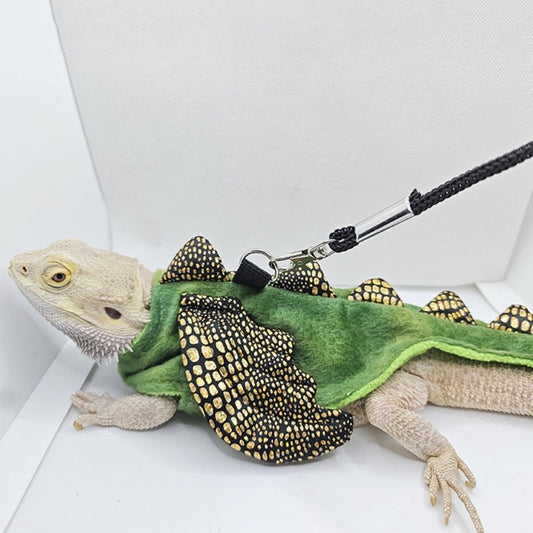 Lizard Pet Harness Costume - Warm Winged Chest Vest for Geckos and Small Pets, Cute Fashion Accessory for Winter Wear
