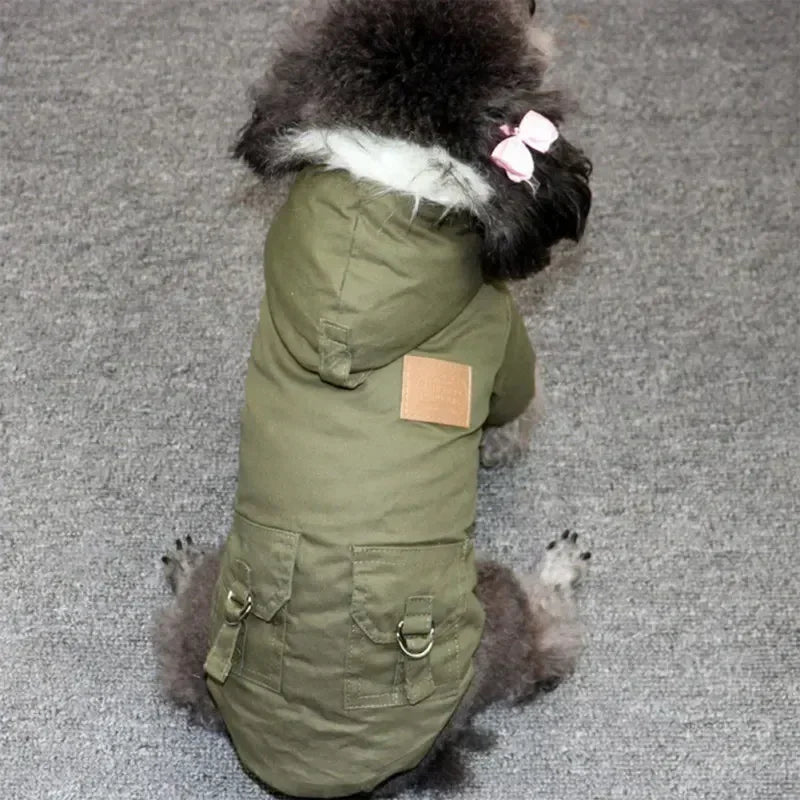 Winter Dog Coat Jacket - Warm Thick Pet Clothing for Small and Medium Dogs, Cozy Hoodie Outfit for Cold Weather Protection