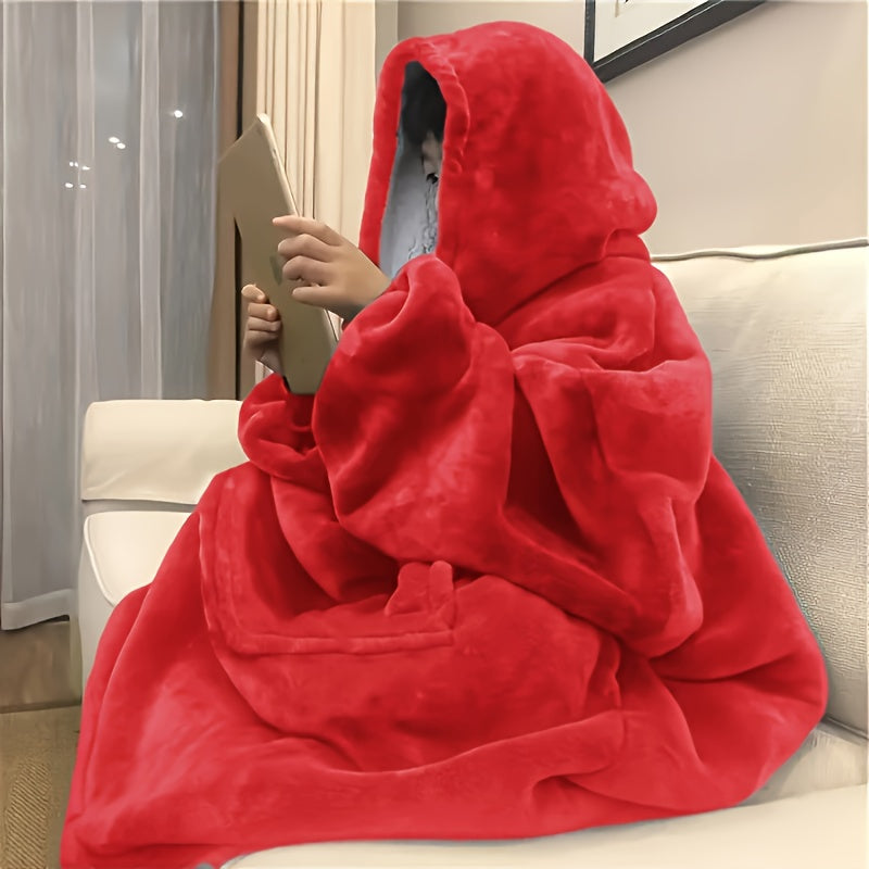 Wearable Double-Sided Hoodie Blanket – Ultra-Soft Reversible Pajama Sweatshirt for Snuggly Winter Comfort, Lounging, and Cozy All-Day Warmth