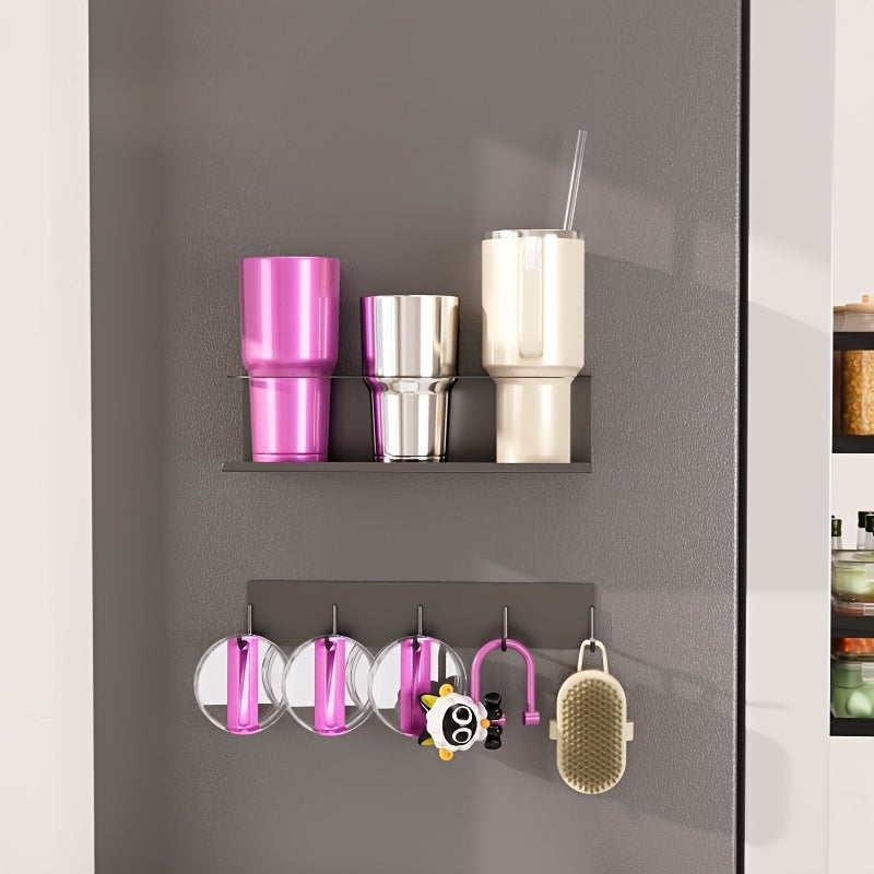 Magnetic Drink Rack Organizer – Strong Stainless Steel Mug and Bottle Holder for Kitchen, Bar, or Countertop Space-Saving Storage