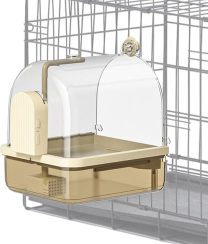 Large Automatic Bird Bath with Pump Filter – Hanging Parrot Robin Pigeon Canary Cage Water Fountain Bathing Accessory.