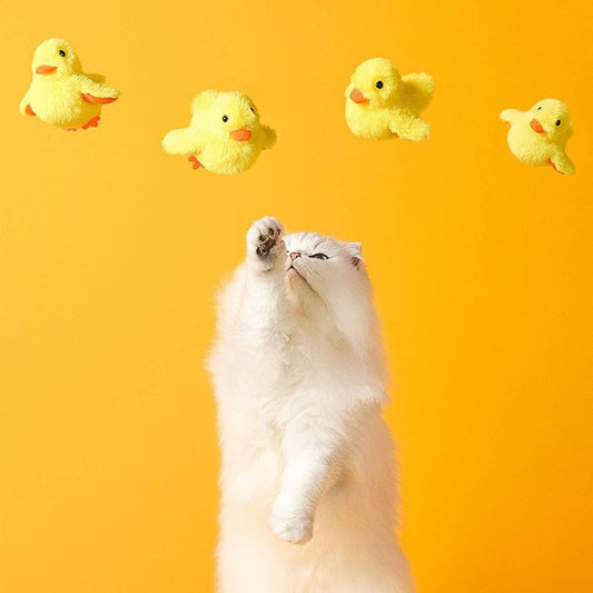 Interactive Flapping Duck Toy – Plush Electric Bird with Vibration Sensor for Cats