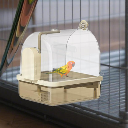 Large Automatic Bird Bath with Pump Filter – Hanging Parrot Robin Pigeon Canary Cage Water Fountain Bathing Accessory.