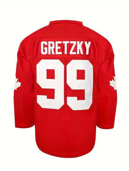 Maple Leaf Hockey Sweatshirt – Embroidered Sports-Inspired Streetwear with Breathable Comfort