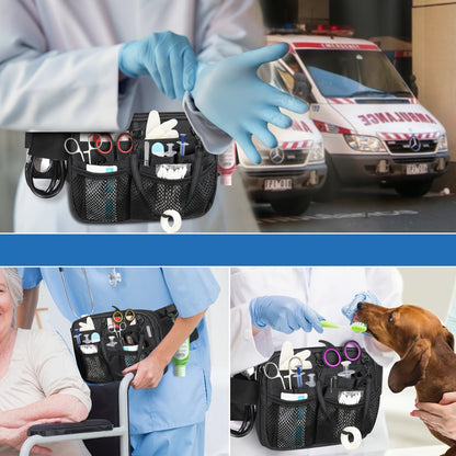 Dual-Layer Nurse Fanny Pack – Reflective Medical Organizer Waist Bag for Stethoscope, Scissors and Nursing Essentials