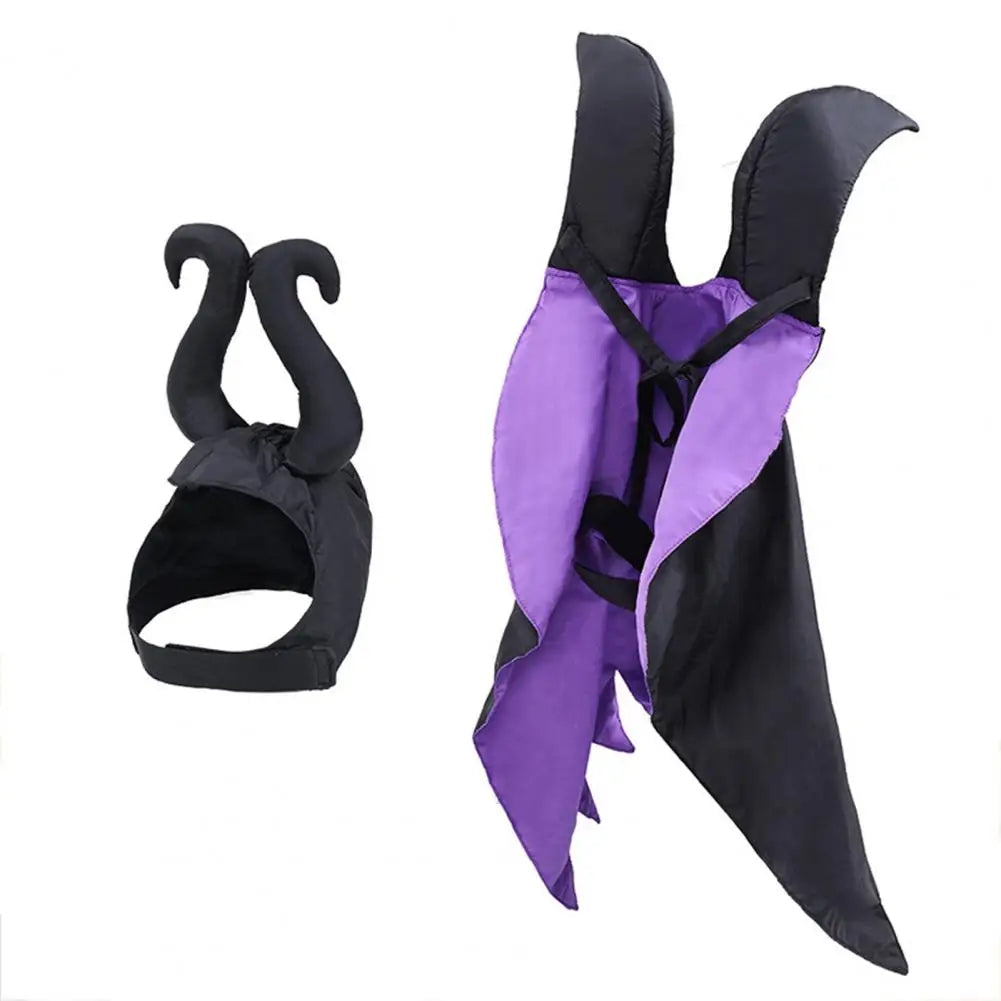 Pet Halloween Costume Set - Witch Cloak Wizard Outfit for Dogs and Cats, Funny Cosplay Apparel for Halloween Party Dress Up