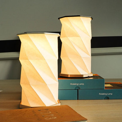 Vintage Foldable Paper Table Night Light – USB Rechargeable Dimmable Night Light for Cozy Ambience