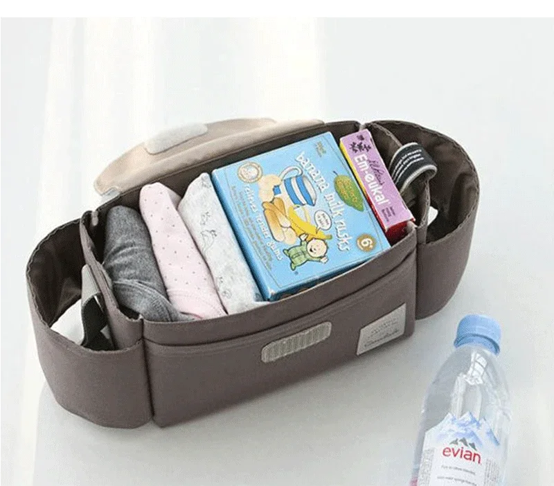 Stroller Bag Organizer – Universal Baby Accessories Trolley Bag with Cup Holder for Newborn Travel Convenience