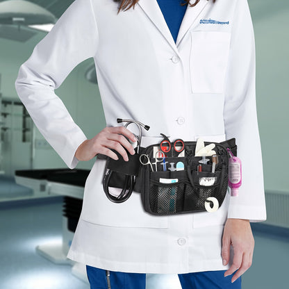 Dual-Layer Nurse Fanny Pack – Reflective Medical Organizer Waist Bag for Stethoscope, Scissors and Nursing Essentials