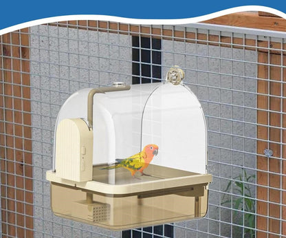 Large Automatic Bird Bath with Pump Filter – Hanging Parrot Robin Pigeon Canary Cage Water Fountain Bathing Accessory.
