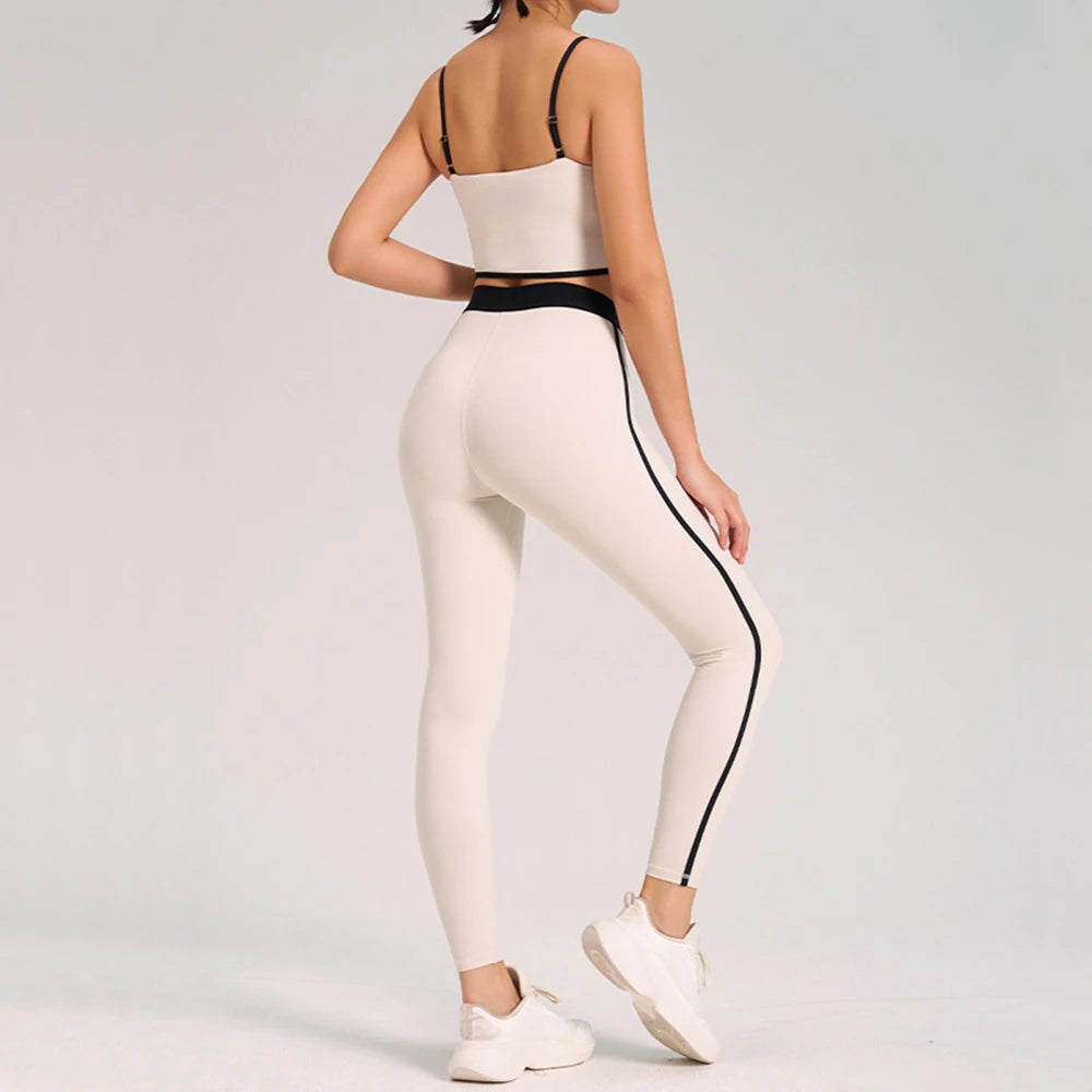 Women’s Yoga Gym Set – 2PCS Sportswear with Leggings and Sports Bra, Comfortable Fitness Outfit for Workout and Training