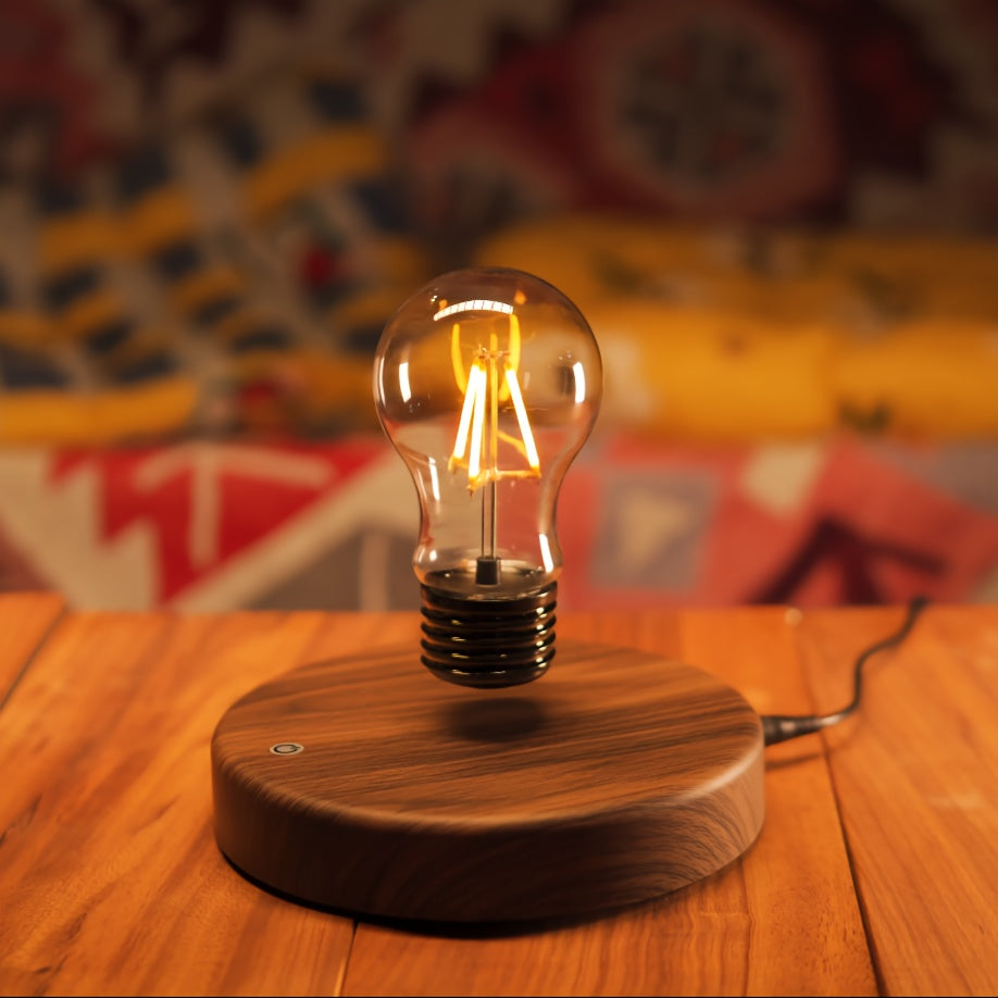 Magnetic Levitation Light Bulb – Floating LED Desk Lamp with Rotating Bulb for Unique Home Décor and Creative Christmas Gifts