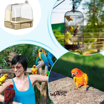 Large Automatic Bird Bath with Pump Filter – Hanging Parrot Robin Pigeon Canary Cage Water Fountain Bathing Accessory.