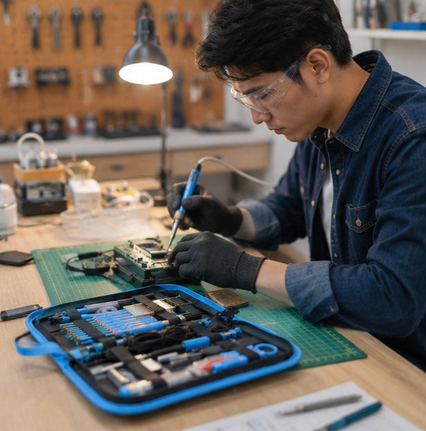 PU Tool Storage Bag - Compact Organizer for Pliers, Soldering Tools and Hardware Accessories