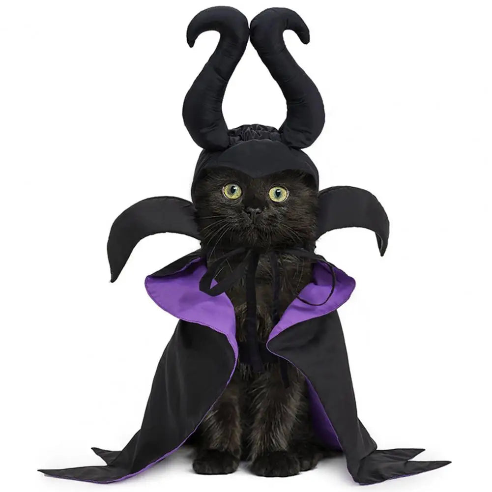 Pet Halloween Costume Set - Witch Cloak Wizard Outfit for Dogs and Cats, Funny Cosplay Apparel for Halloween Party Dress Up