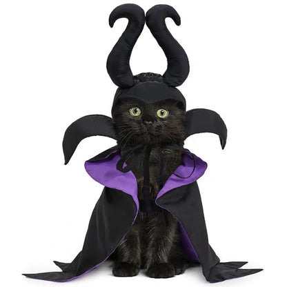 Pet Halloween Costume Set - Witch Cloak Wizard Outfit for Dogs and Cats, Funny Cosplay Apparel for Halloween Party Dress Up