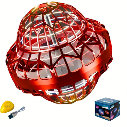 Hand-Operated UFO Flying Ball Toy –  Hovering Drone with LED Lights, Boomerang Effect, Perfect Christmas Gift for Kids