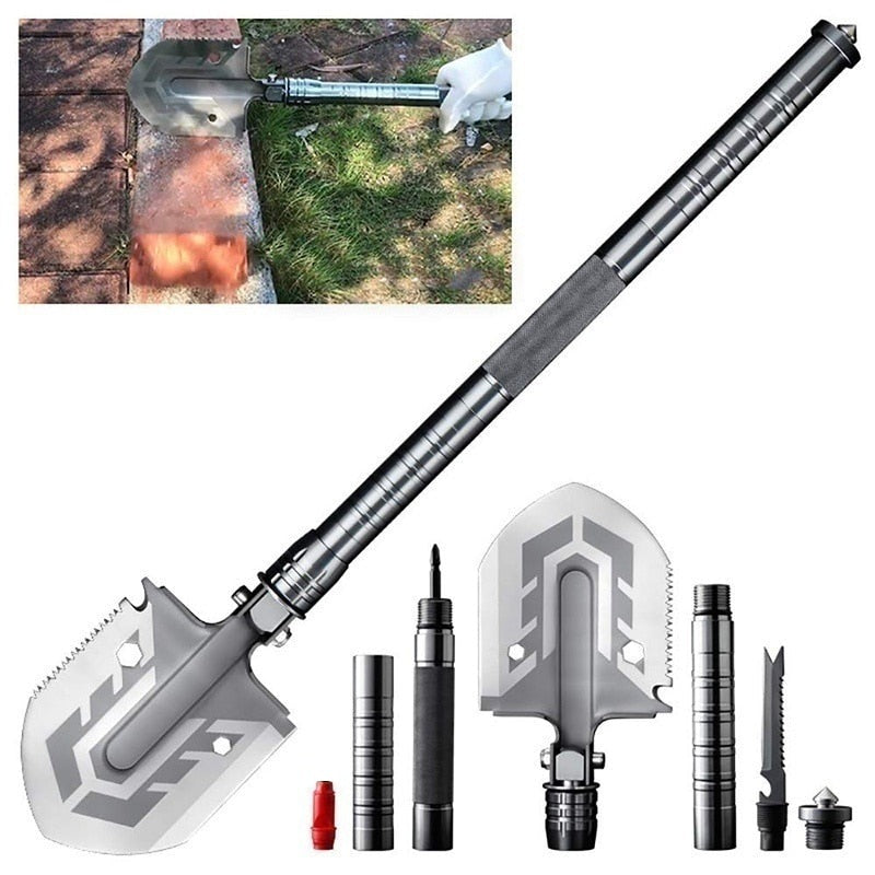 Indestructible Survival Shovel – Folding Shovel Set with Manganese Steel Head