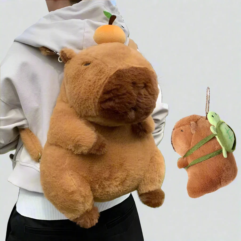 Capybara Plush Backpack – Adorable Kawaii Shoulder Bag Doubles as a Plushie Gift for Kids and Girlfriend’s Everyday Delight