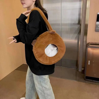 Capybara Plush Backpack – Adorable Kawaii Shoulder Bag Doubles as a Plushie Gift for Kids and Girlfriend’s Everyday Delight