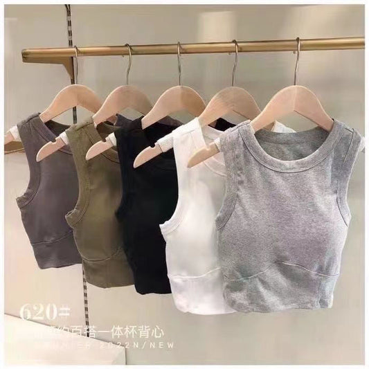 Women’s Elastic Crop Top Bra with Pads – Slim Fit, Beautiful Back Design for Comfortable Daily Wear and Stylish Support