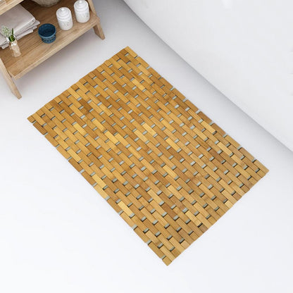 Foldable Bamboo Bath Mat – Anti-Slip Natural Wooden Spa Rug for Bathrooms, Showers, and Home Wellness Spaces