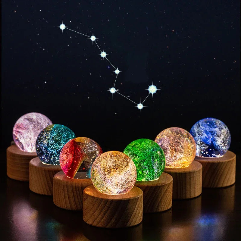 Colorful Luminous Glass Planet Ball - 4cm Fantasy Home Decoration Inspired by Astronomy and Cosmic Style, Ideal Gift Piece