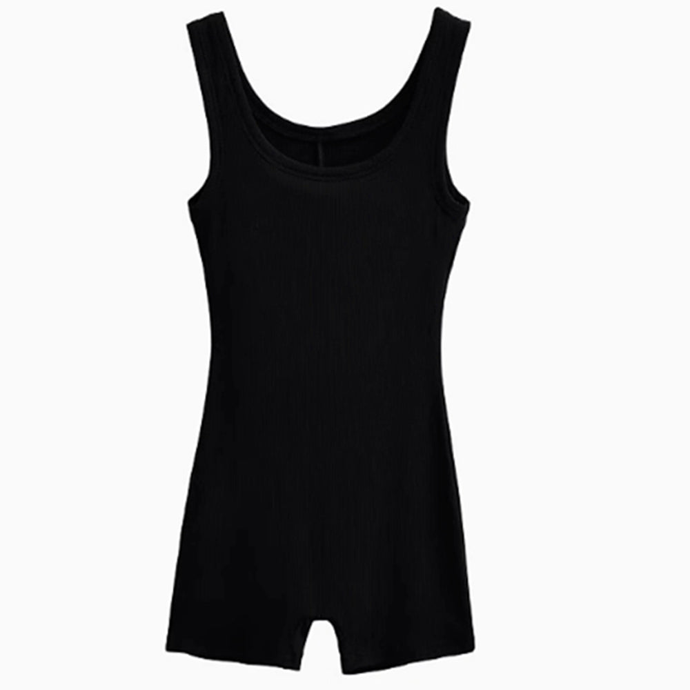 Seamless Yoga Bodysuit – Women’s Low Neck Sleeveless One Piece Romper with Slim Fit Design for Gym, Fitness, Yoga and Sportswear