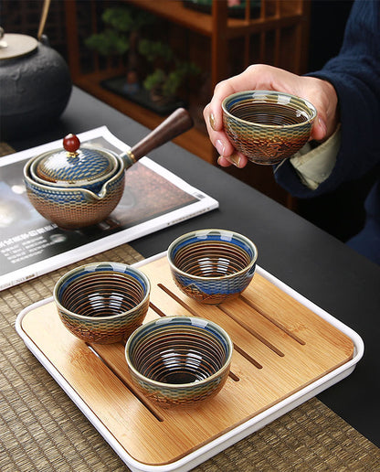 Portable Automatic Tea Set – Small Japanese Style Travel Tea Maker for Home, Office and On-The-Go Brewing
