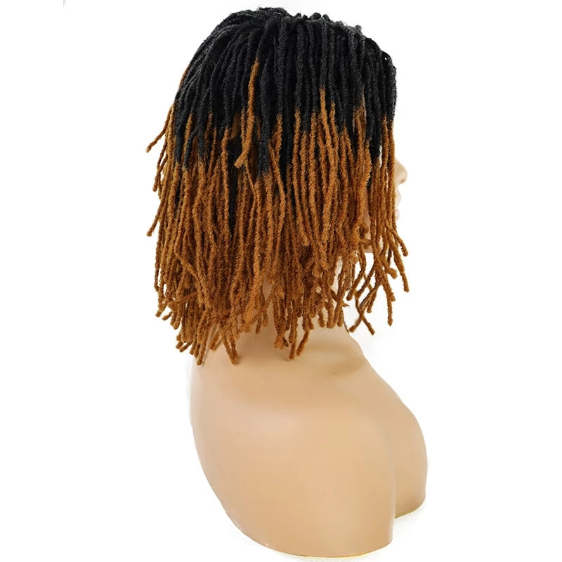 Braided Afro Bob Wig – 10 Inch Synthetic Dreadlock Short Curly Wig for Black Women Cosplay and Daily Fashion